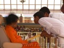 02 On April 6th students obtain Swami's blessing for a veena concert in His Divine Presence on Ramanavami Day